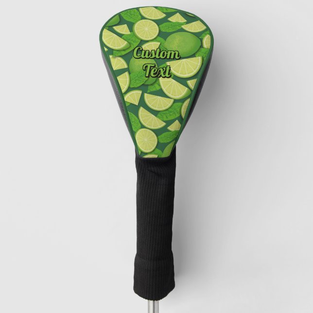 Lime Background Golf Head Cover (Front)