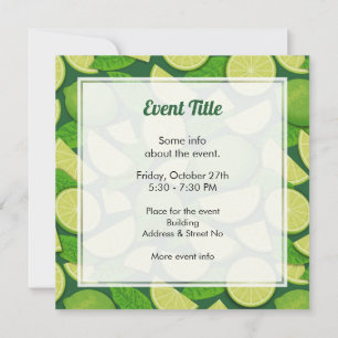 Lime Background Invitation