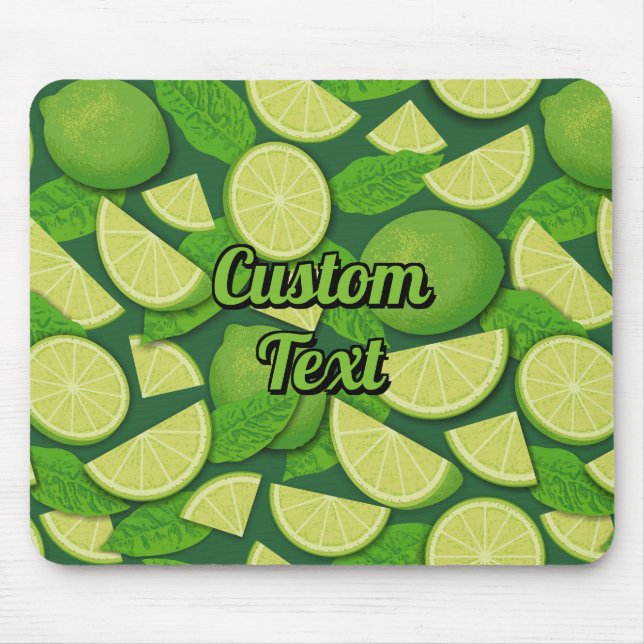Lime Background Mouse Mat (Front)