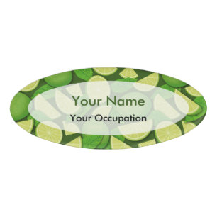 Lime Background Name Tag