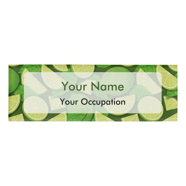 Lime Background Name Tag (Front)