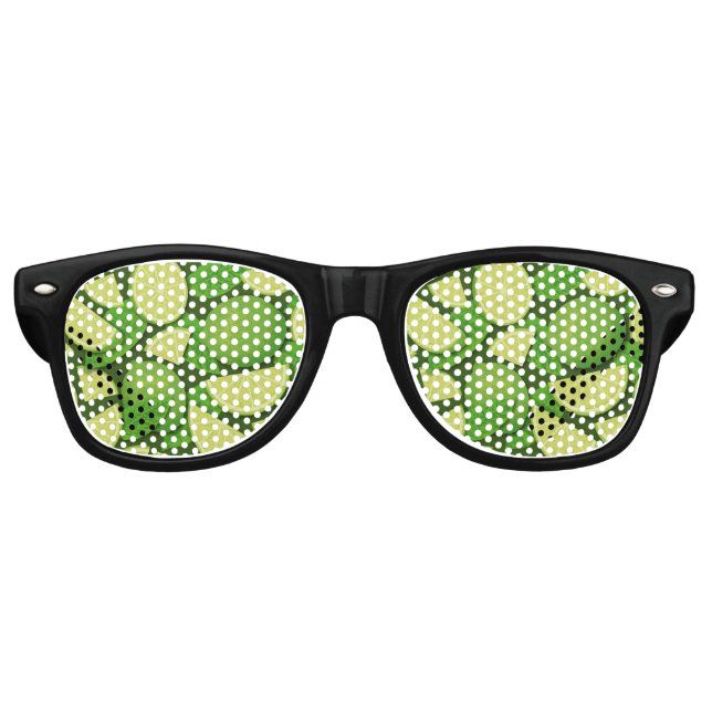 Lime Background Retro Sunglasses (Front)
