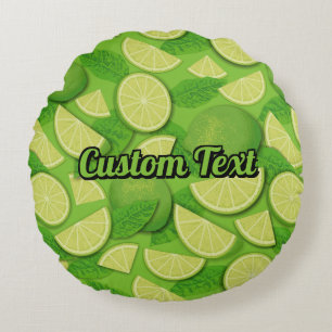 Lime Background Round Cushion