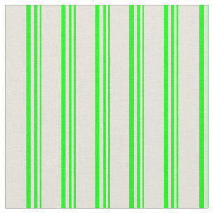 Lime & Beige Coloured Lines/Stripes Pattern Fabric