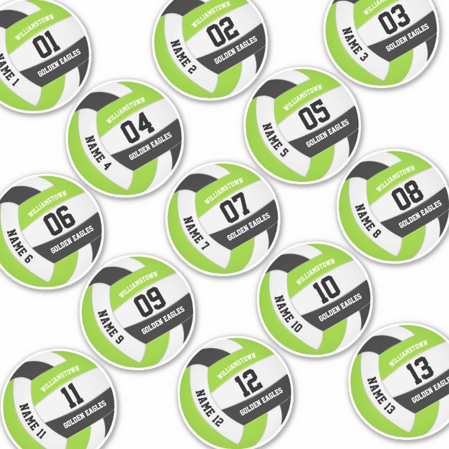 lime black 13 custom players names volleyball (Creator Uploaded)