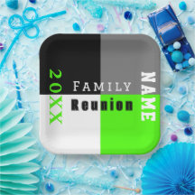 Lime, black and white custom family reunion