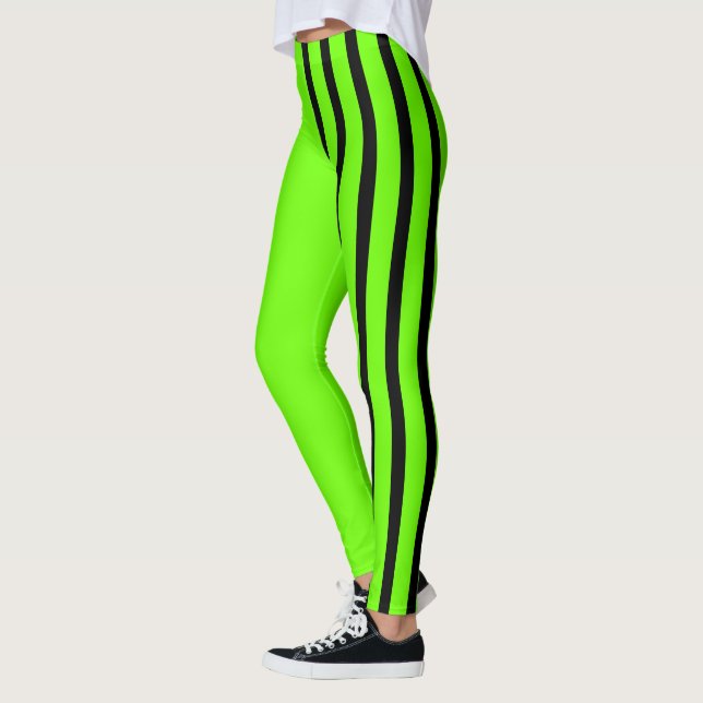 Lime & Black Jester Leggings (Left)
