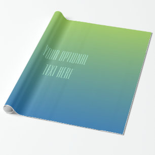 Lime Blue Gradient custom text wrapping paper