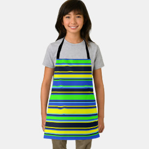 Lime, Blue, & Yellow Striped Apron