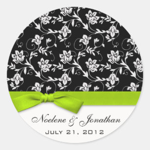 Lime Bow Wedding Flower Sticker