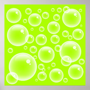 Lime Bubbles Poster