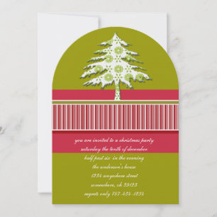 Lime Christmas Tree Christmas Party Invitation