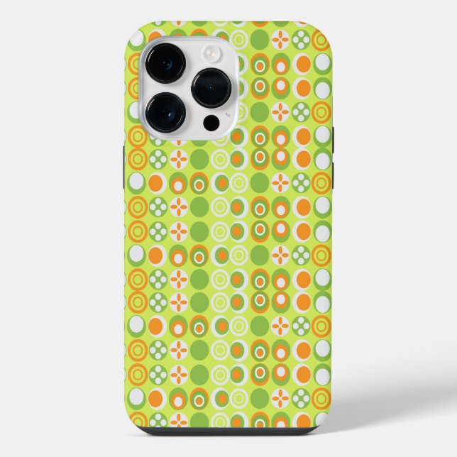 Lime Circle Pattern iPhone Case (Back)