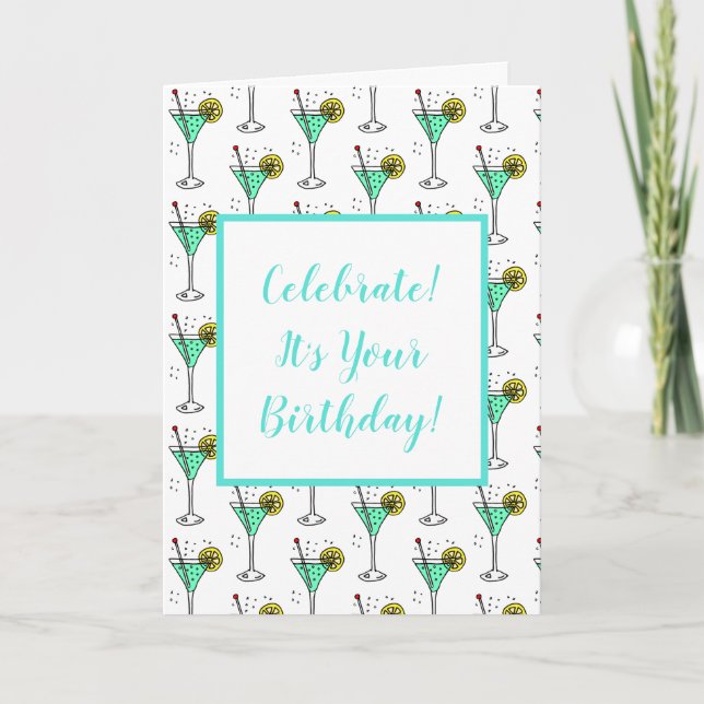 Lime Cocktail Birthday Card (Front)
