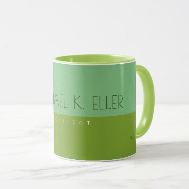 lime combo mug with name and profession (Front Right)