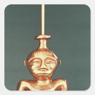 Lime Container of Cast Gold, Quimbaya Square Sticker