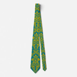 Lime Damask Tie