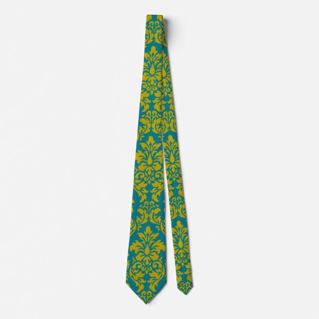 Lime Damask Tie (Front)