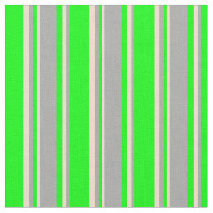 Lime, Dark Grey & Tan Coloured Lined Pattern Fabric