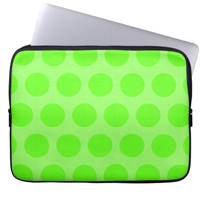 Lime Dots Laptop Sleeve (Front)