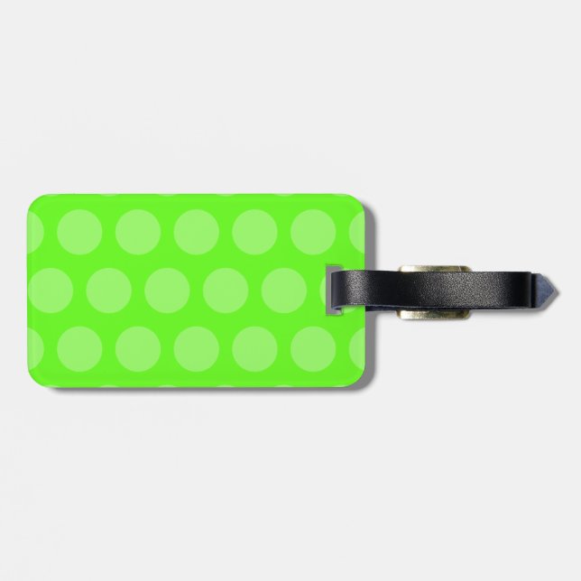 Lime Dots Luggage Tag (Back Horizontal)