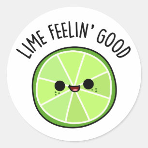 Lime Feeling Good Funny Citrus Lime Pun  Classic Round Sticker