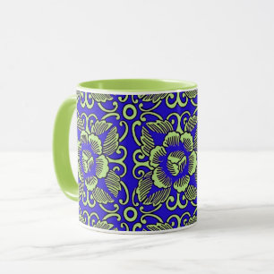 Lime Flower Medallion Mug