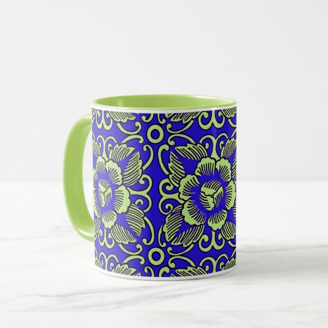 Lime Flower Medallion Mug (Front Left)
