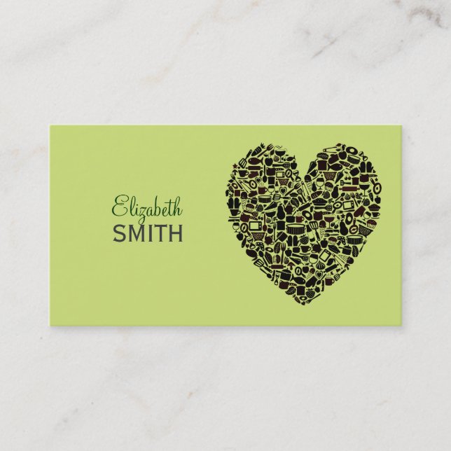 Lime Foodies Food Lovers Custom Business Card (Front)