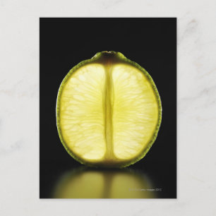 Lime,Fruit,Black background Postcard