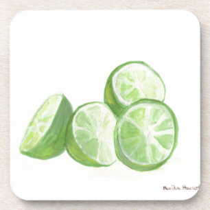 Lime fruit design real limes coaster