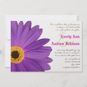 Lime & Fuchsia Gerber Daisy Wedding Invitation