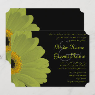 Lime & Fuchsia Gerber Daisy Wedding Invitation