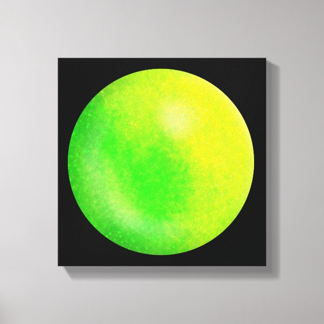 Lime Galaxy Orb – Lime and Neon Green Canvas Print (Front)