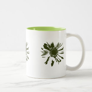 Lime Gerbera Flowers Two-Tone Coffee Mug