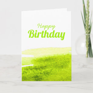 Lime grass green watercolor swish card