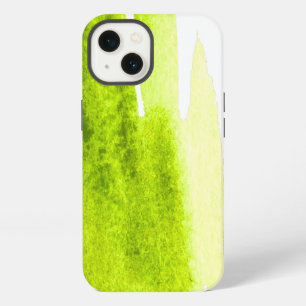 Lime grass green watercolor swish iPhone 13 case