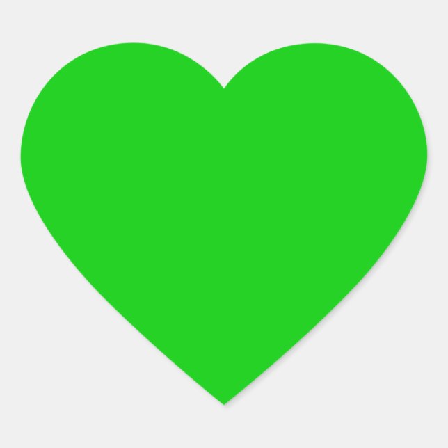 Lime green 00cc00 heart sticker (Front)