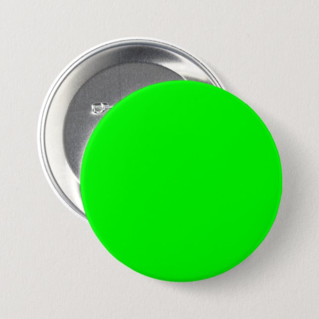 Lime Green 00FF00 Colour - With Option to Add Name 7.5 Cm Round Badge (Front & Back)