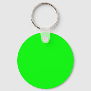 Lime Green 00FF00 Colour - With Option to Add Name Key Ring