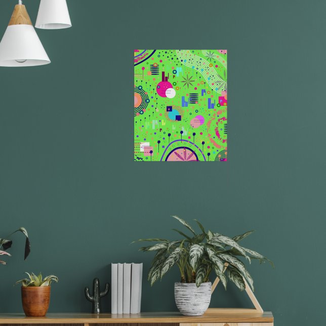 Lime Green Abstract Print (Living Room 1)