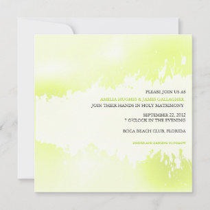 Lime Green abstract wedding invitation