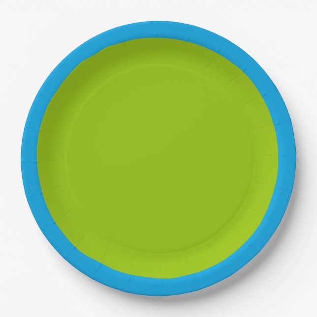 Lime Green Accent Colour Ready to Customise Paper Plate (Front)