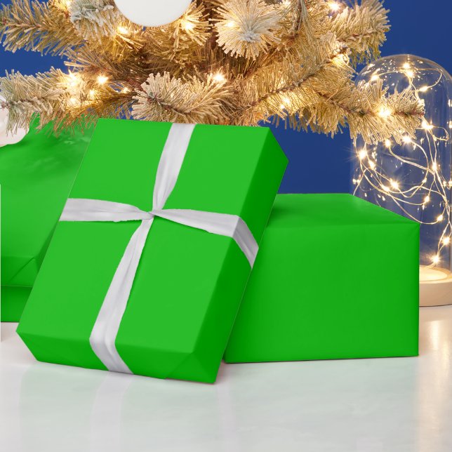 Lime Green All-Occasion Bright Simple Single Colou Wrapping Paper (Holidays)