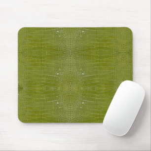 Lime Green Alligator Texture Print Mouse Mat