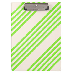 Lime green and beige five stripes pattern clipboard