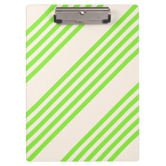 Lime green and beige five stripes pattern clipboard (Front)