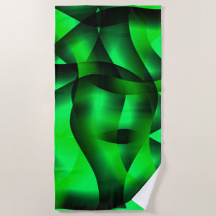Lime green and black curling, with shadow? beach towel