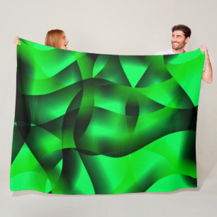 Lime green and black curling, with shadow? fleece blanket