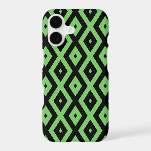 Lime green and black diamond pattern